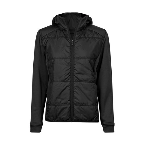 chaqueta Chaqueta con capucha dos materiales mujer