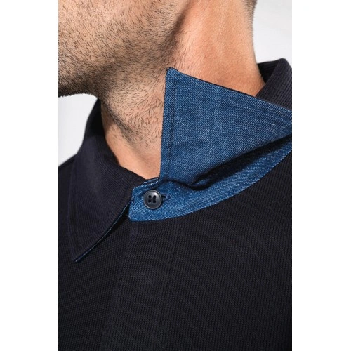 French rib - polo de canalé manga larga hombre