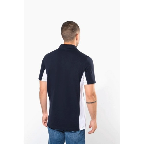 Polo de punto piqué manga corta bicolor hombre