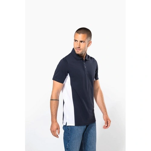 Polo de punto piqué manga corta bicolor hombre