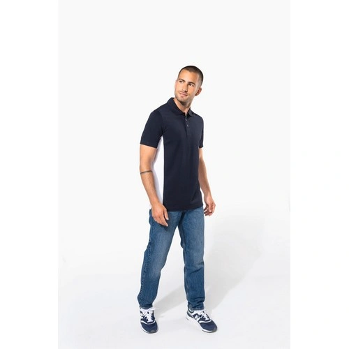 Polo de punto piqué manga corta bicolor hombre