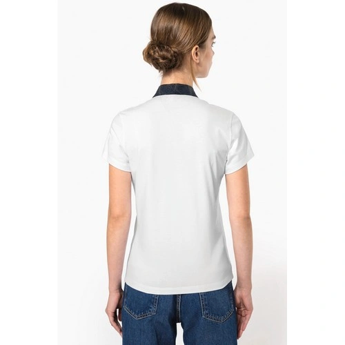 Polo jersey bicolor mujer