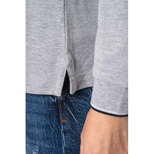 Polo piqué manga larga mujer