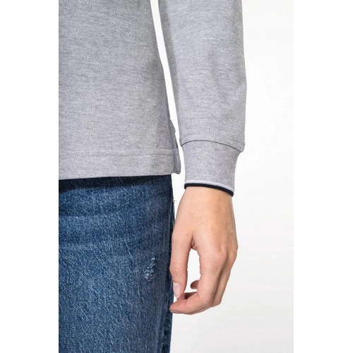 Polo piqué manga larga mujer