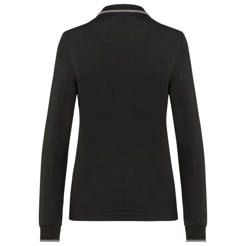 Polo piqué manga larga mujer