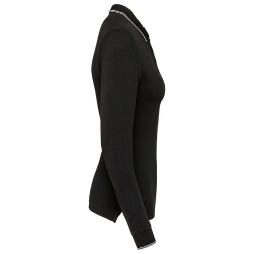 Polo piqué manga larga mujer