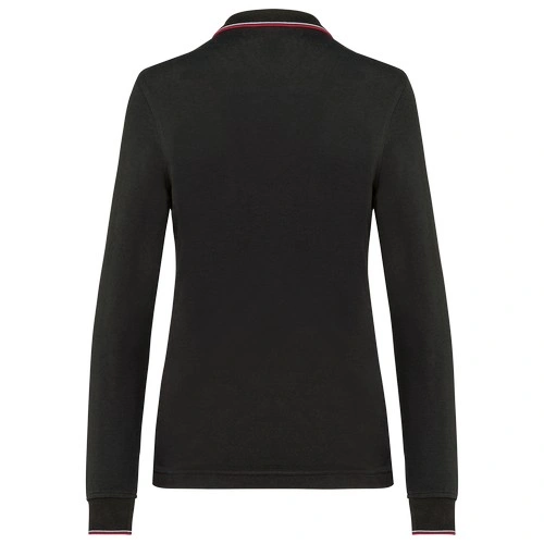 Polo piqué manga larga mujer