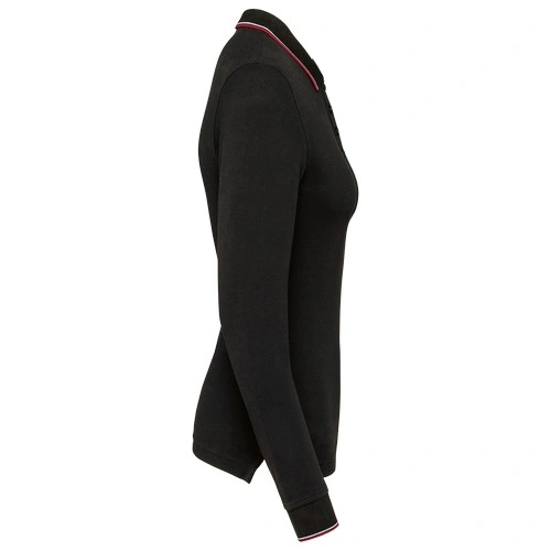 Polo piqué manga larga mujer