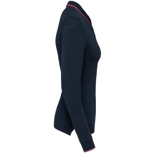 Polo piqué manga larga mujer