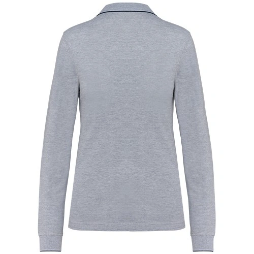 Polo piqué manga larga mujer