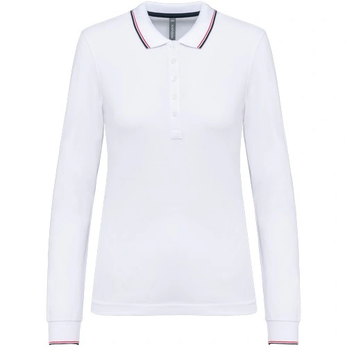 Polo piqué manga larga mujer
