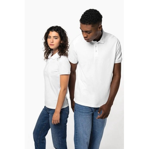 Polo de punto piqué manga corta mujer