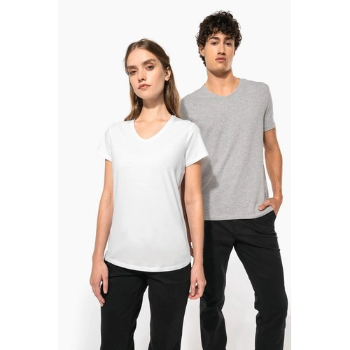 Camiseta con elastano cuello de pico mujer
