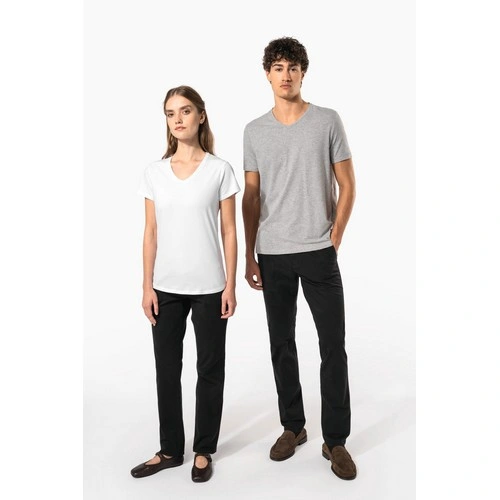 Camiseta con elastano cuello de pico mujer