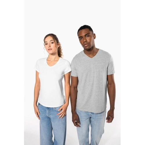 Camiseta con elastano cuello de pico mujer