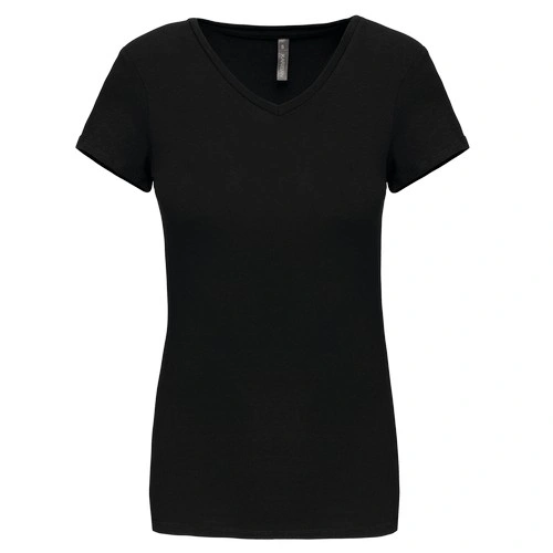 Camiseta con elastano cuello de pico mujer