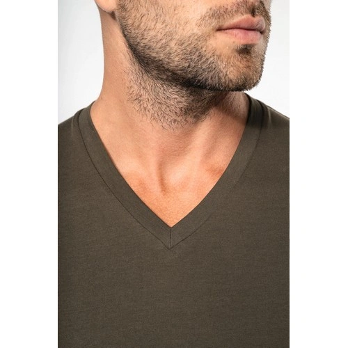 Camiseta manga larga y cuello de pico hombre
