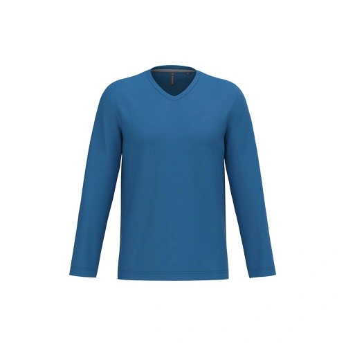 Camiseta manga larga y cuello de pico hombre