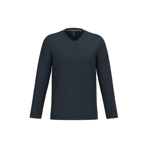 Camiseta manga larga y cuello de pico hombre