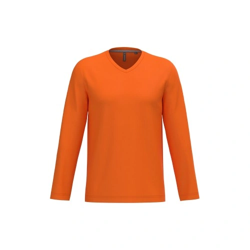 Camiseta manga larga y cuello de pico hombre