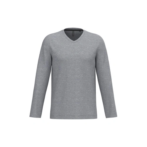 Camiseta manga larga y cuello de pico hombre