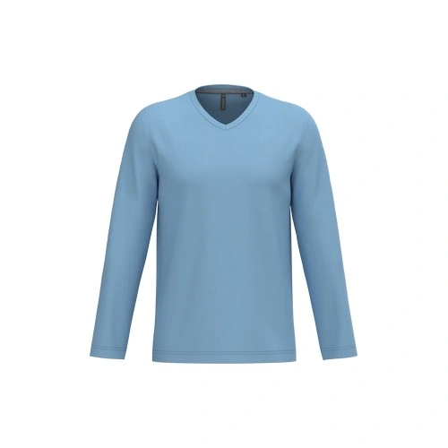 Camiseta manga larga y cuello de pico hombre