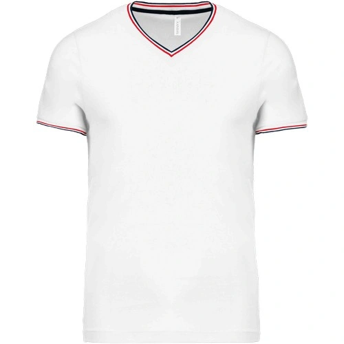 Camiseta de punto piqué con cuello de pico de hombre