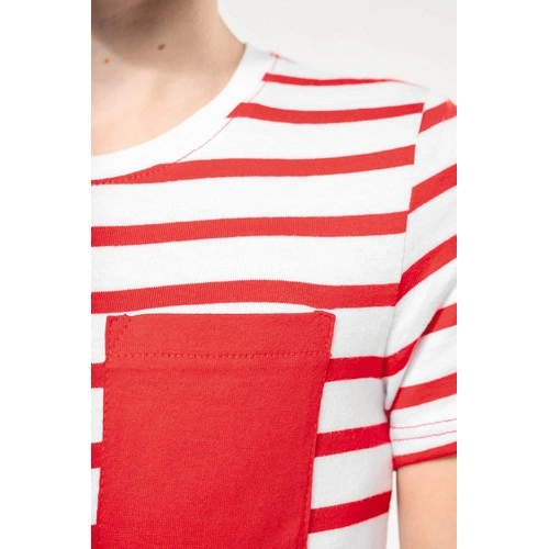 Camiseta Marinero a rayas con bolsillo manga corta para niños