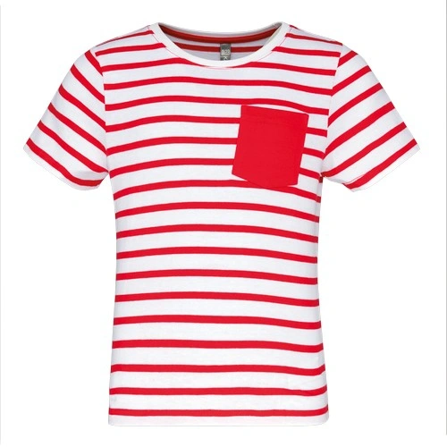 Camiseta Marinero a rayas con bolsillo manga corta para niños
