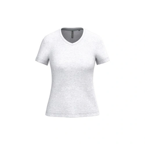 Camiseta de manga cota y cuello de pico mujer