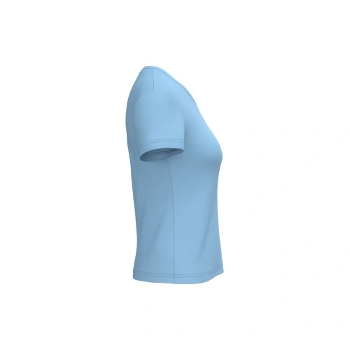 Camiseta de manga cota y cuello de pico mujer