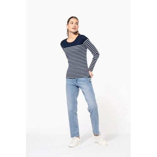 Camiseta marinera de manga larga de mujer