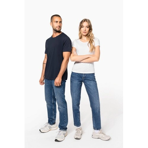 Camiseta orgánica con cuello sin costuras y manga corta mujer