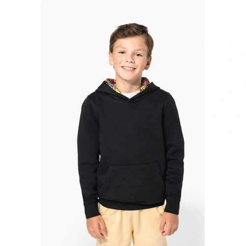 Sudadera con capucha de forro contrastado infantil