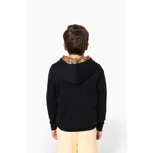 Sudadera con capucha de forro contrastado infantil