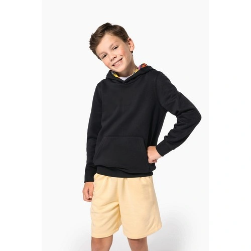 Sudadera con capucha de forro contrastado infantil