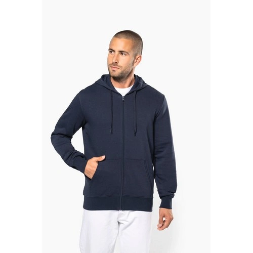 Sudadera con capucha y cremallera ecorresponsable hombre