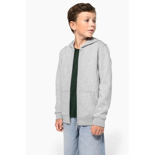 Sudadera reciclada con cremallera y capucha infantil