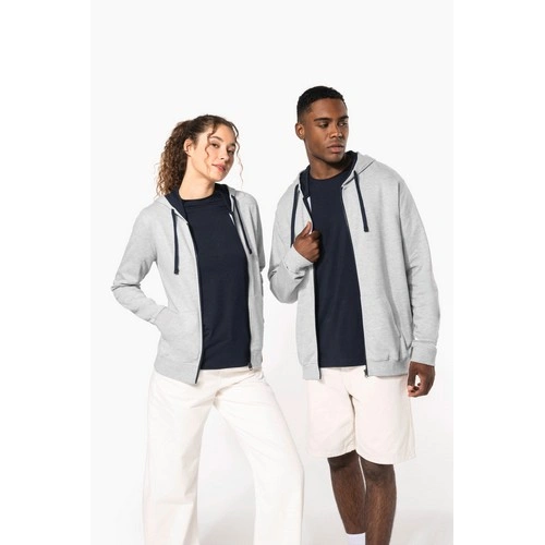 Sudadera capucha y cremallera contrastada