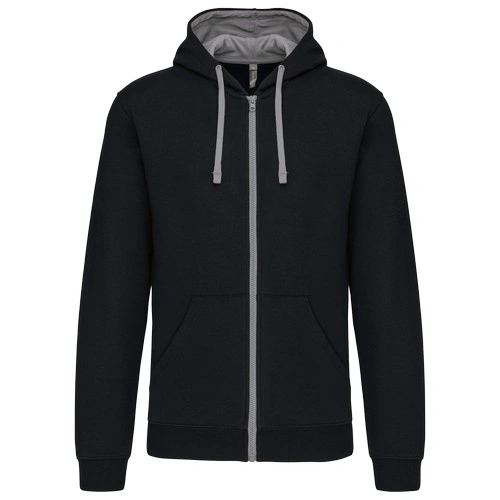Sudadera capucha y cremallera contrastada