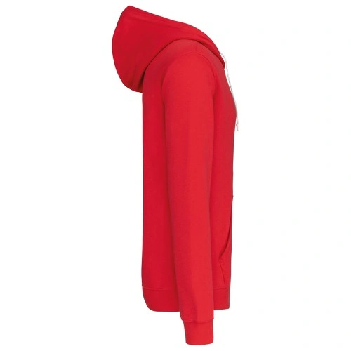 Sudadera capucha y cremallera contrastada