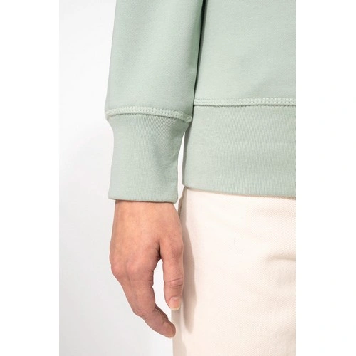 Sudadera algodón orgánico con cuello redondo y mangas raglan de mujer