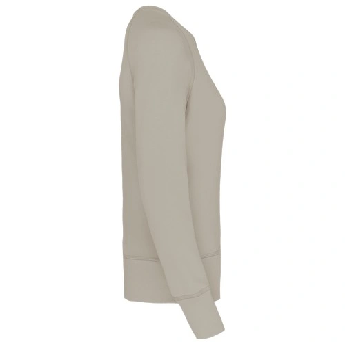 Sudadera algodón orgánico con cuello redondo y mangas raglan de mujer