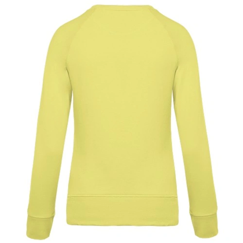 Sudadera algodón orgánico con cuello redondo y mangas raglan de mujer