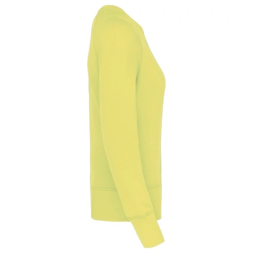 Sudadera algodón orgánico con cuello redondo y mangas raglan de mujer