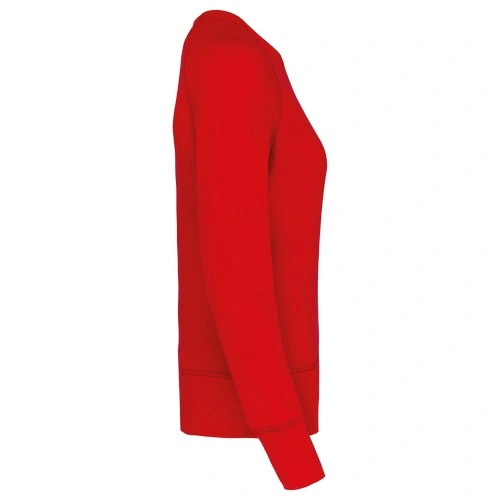 Sudadera algodón orgánico con cuello redondo y mangas raglan de mujer
