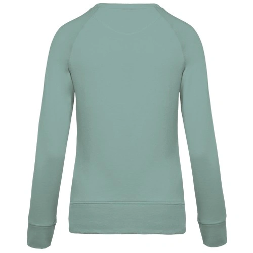 Sudadera algodón orgánico con cuello redondo y mangas raglan de mujer
