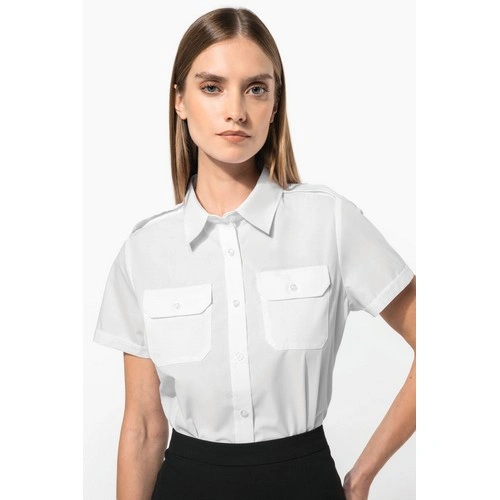 Camisa piloto manga corta mujer