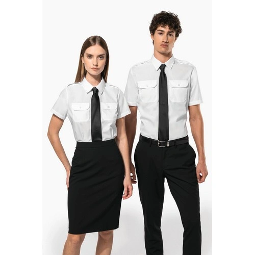 Camisa piloto manga corta mujer