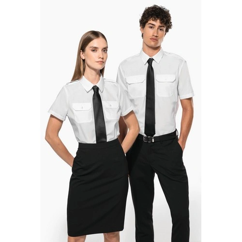 Camisa piloto manga corta mujer